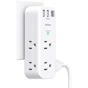 Surge Protector - Outlet Extender w/ Rotating & Multi Plug with 6 AC 3 USB Ports